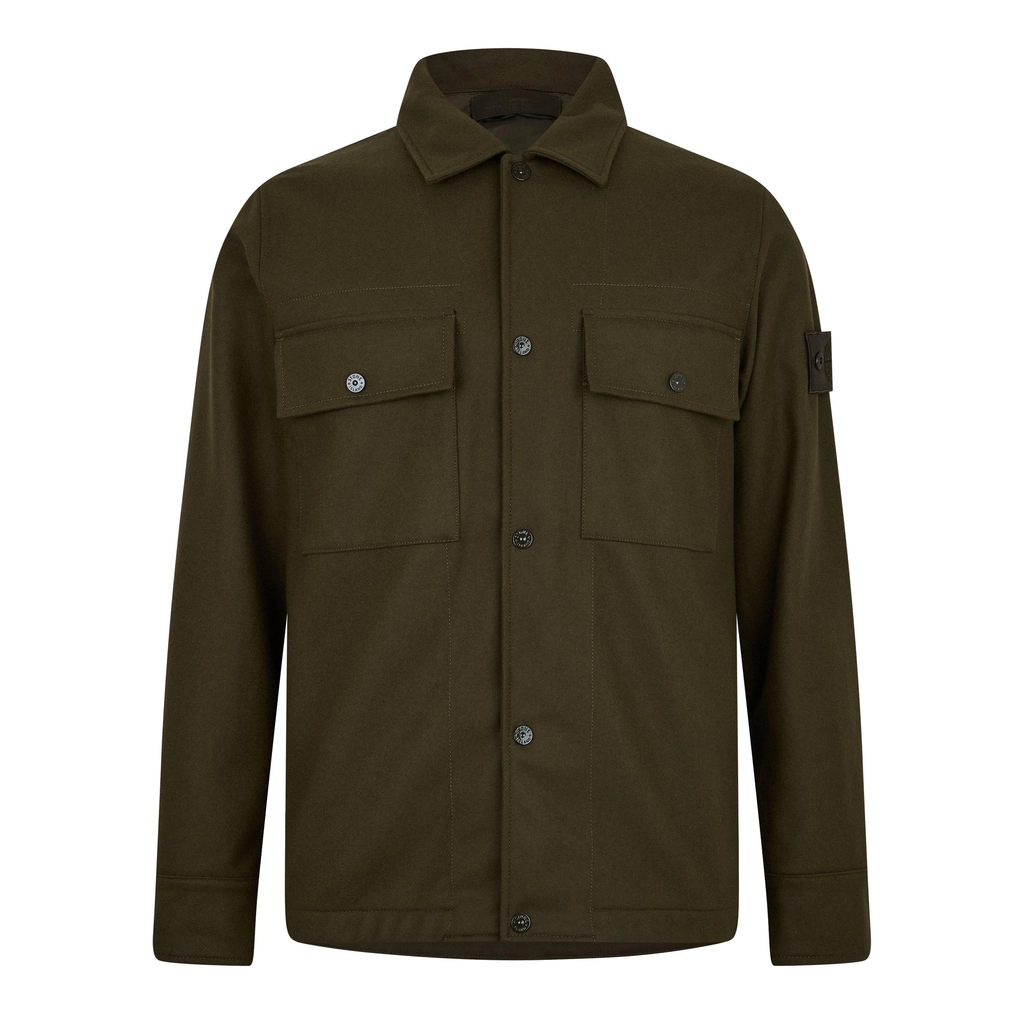 Stone Island Ghost Overshirt - Verde Mil V0054